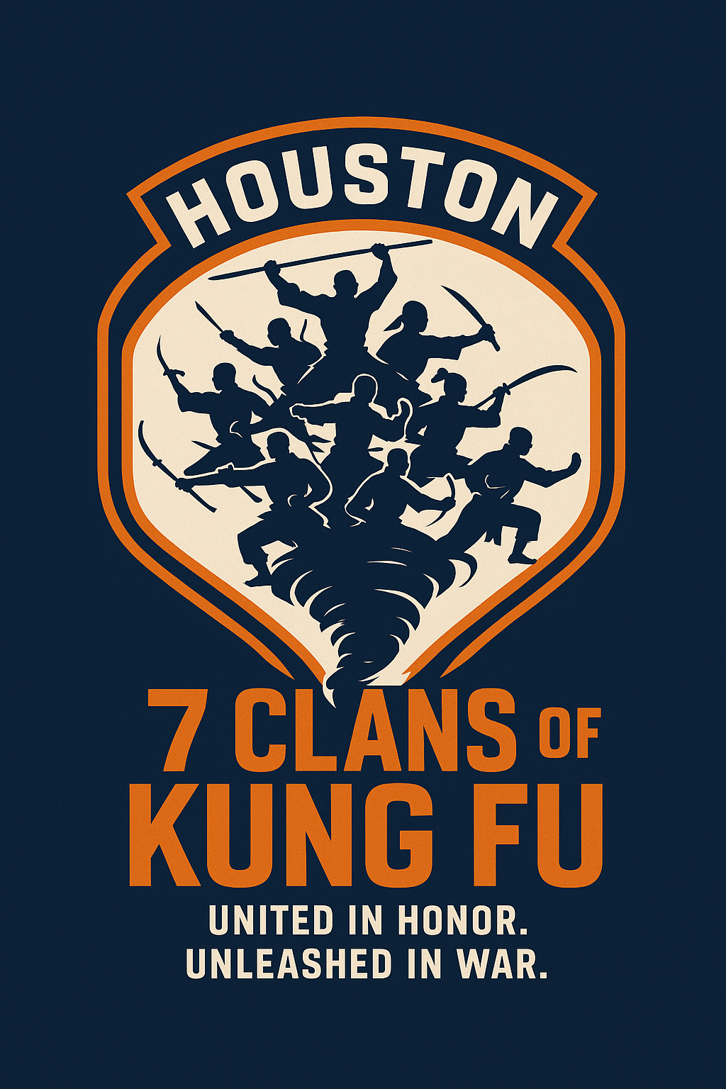 The Houston 7 Clans of Kung Fu logo alongside the official NMAL league seal
