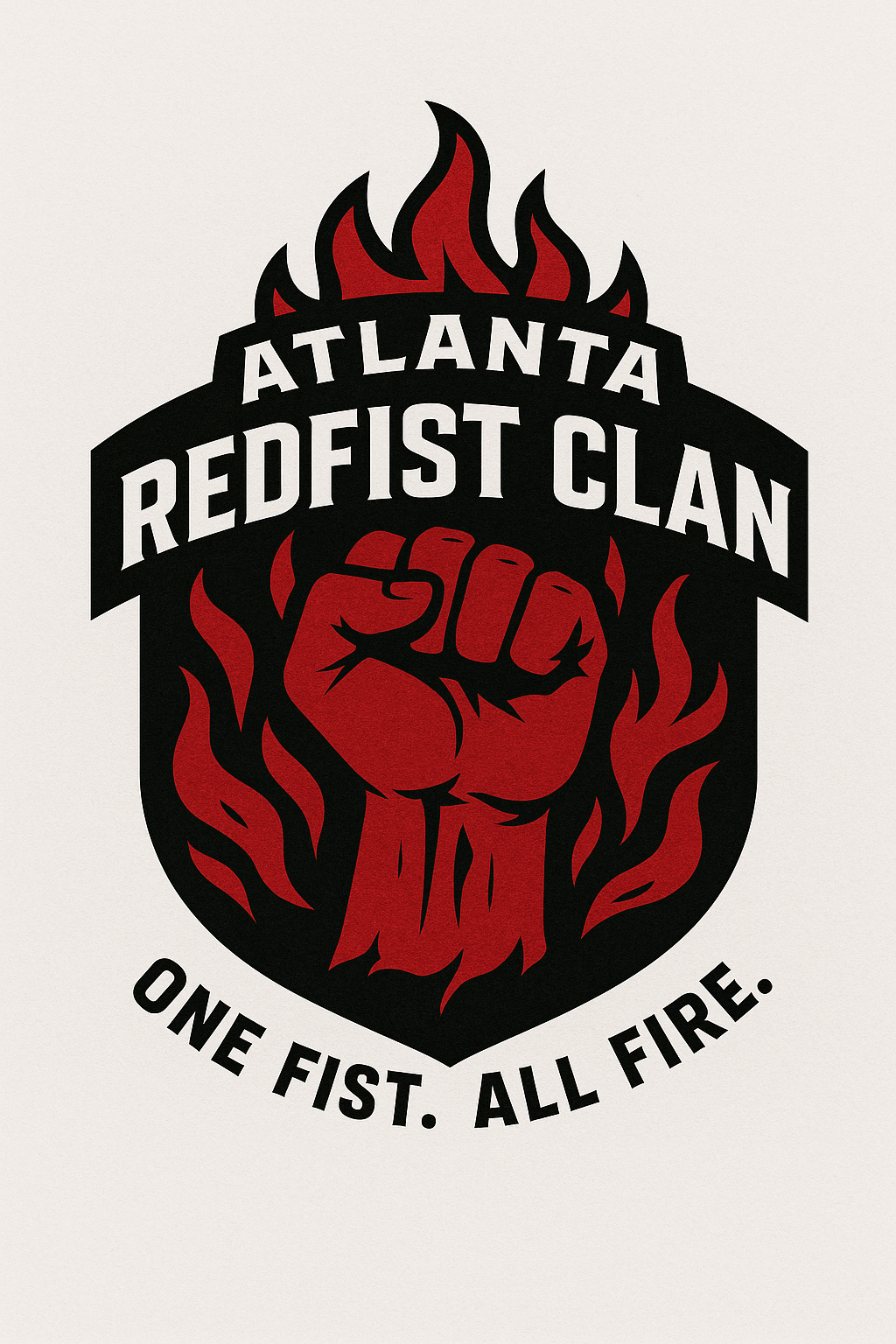 Atlanta Redfist Clan official team logo presented alongside NMAL league branding in a clean, professional layout.