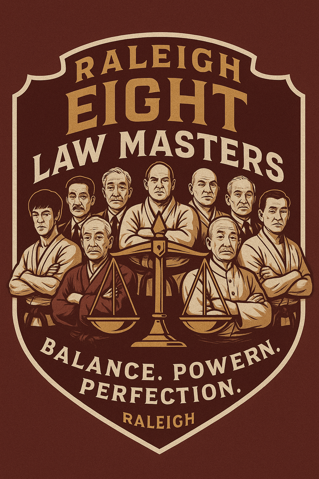 Raleigh Eight Law Masters logo with NMAL branding